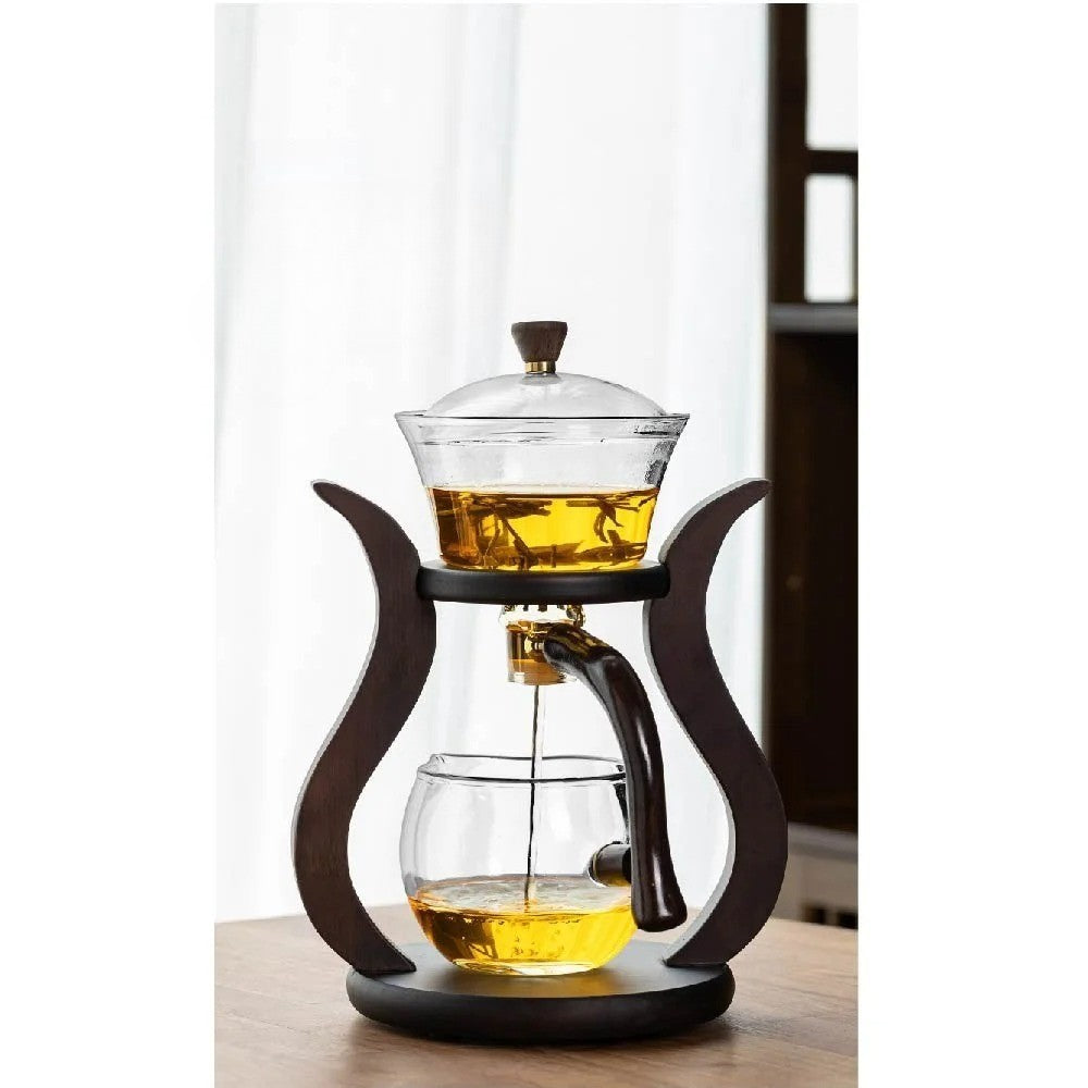 Glas Teaset med Magnetisk Flöde – Semi-Automatisk Kanna, Värmebeständig och Elegant