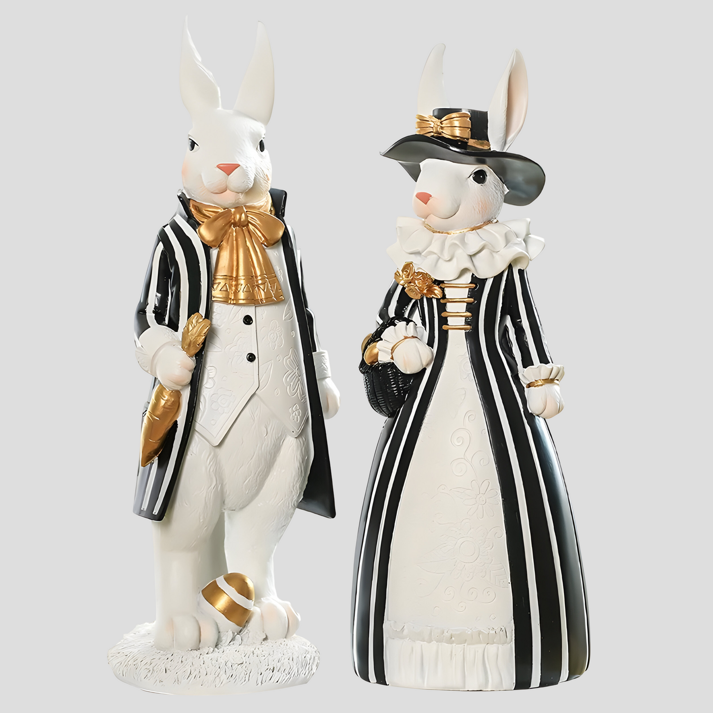 RegalRabbit Dekoration – Dekorativ Pastoral Palats Kaninfamilj Dekoration