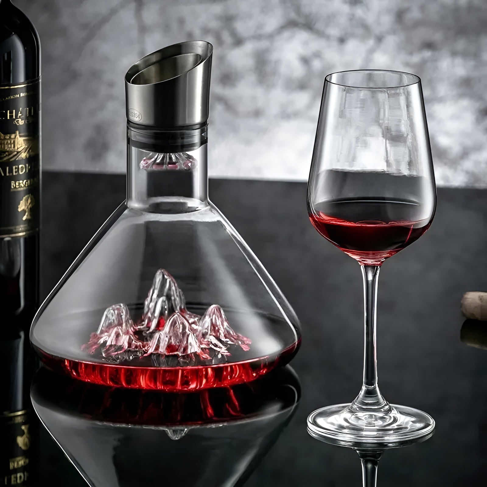 Kristallwhisky-vinkaraff – Handgjord och blyfri | 1500 ml karaff för bar och hem