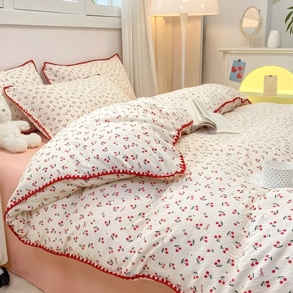 SoftBloom Sängkläder Set - Elegant sängkläder set tillverkat av bomull med blommönster