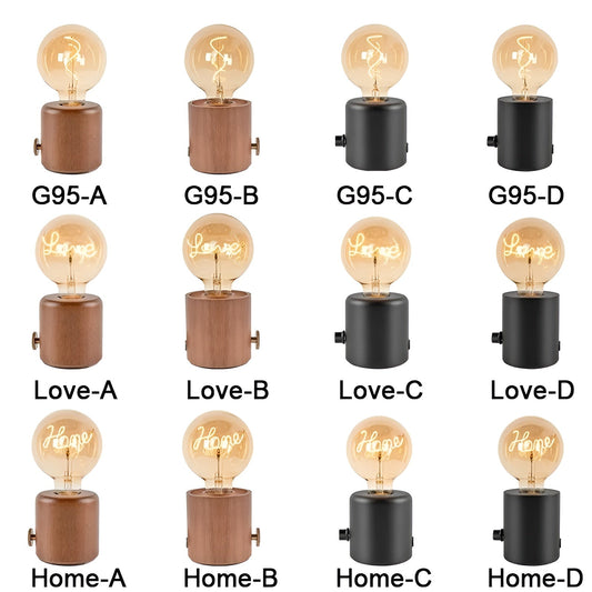 LunaHollow Lampa – Vintage Trälampa