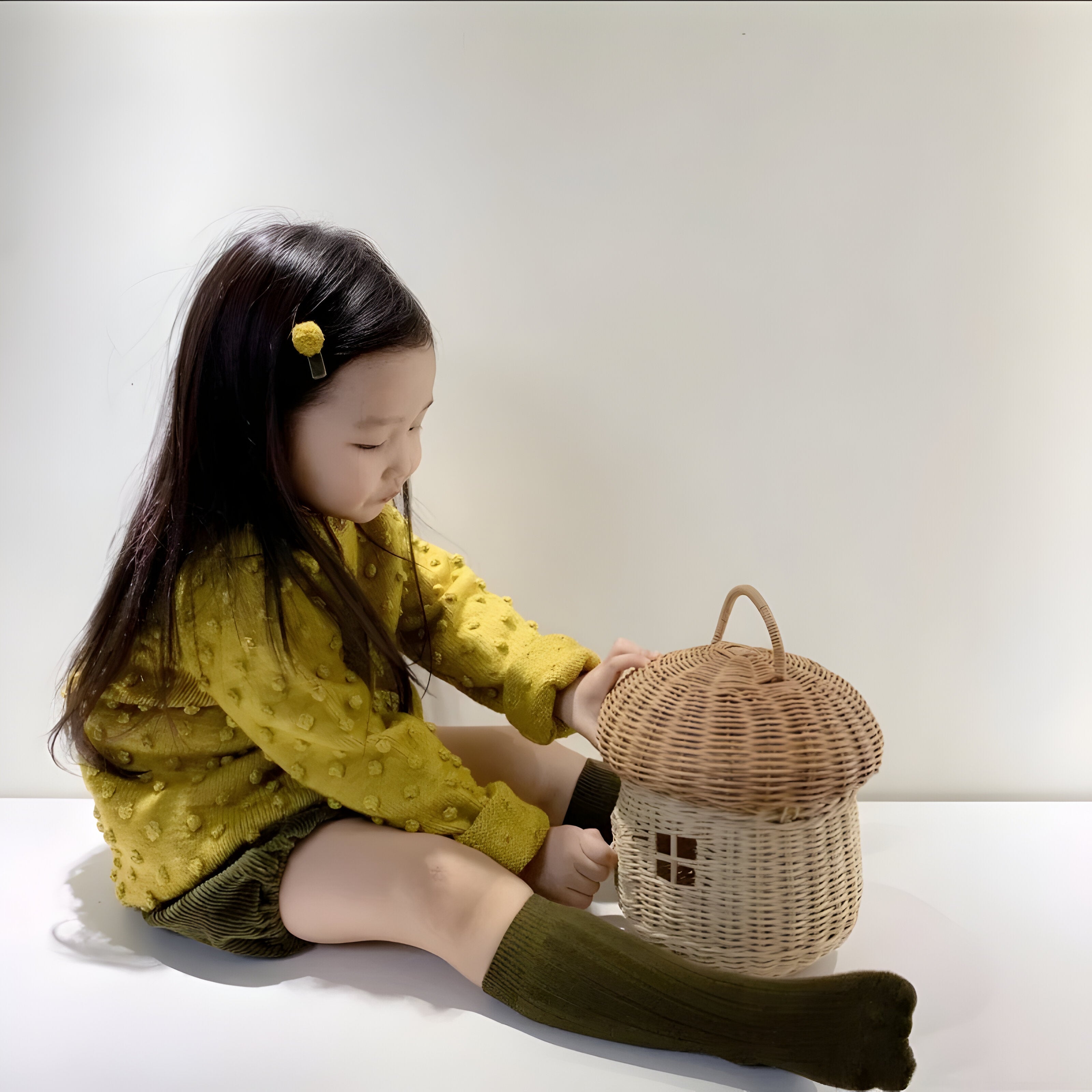 SunnySprout Korg - Rattanfällande Svampkorg