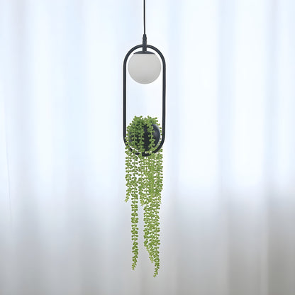 BotanicAura Light – Nordisk LED-hängande lampa med blomkruka