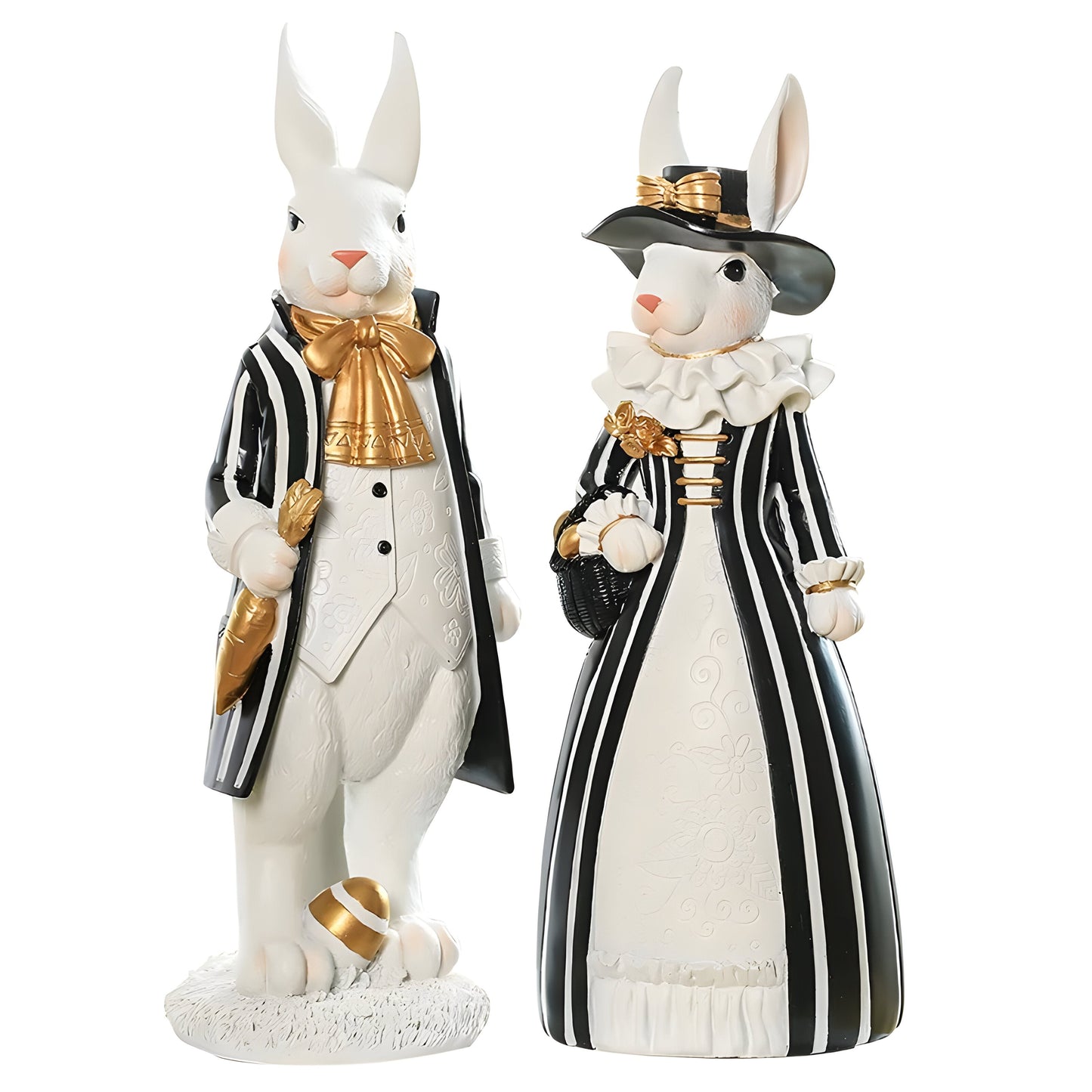 RegalRabbit Dekoration – Dekorativ Pastoral Palats Kaninfamilj Dekoration