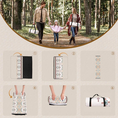 Fällbar Picknickfilt – Vattentät &amp; Sandfri | Perfekt för utomhusäventyr