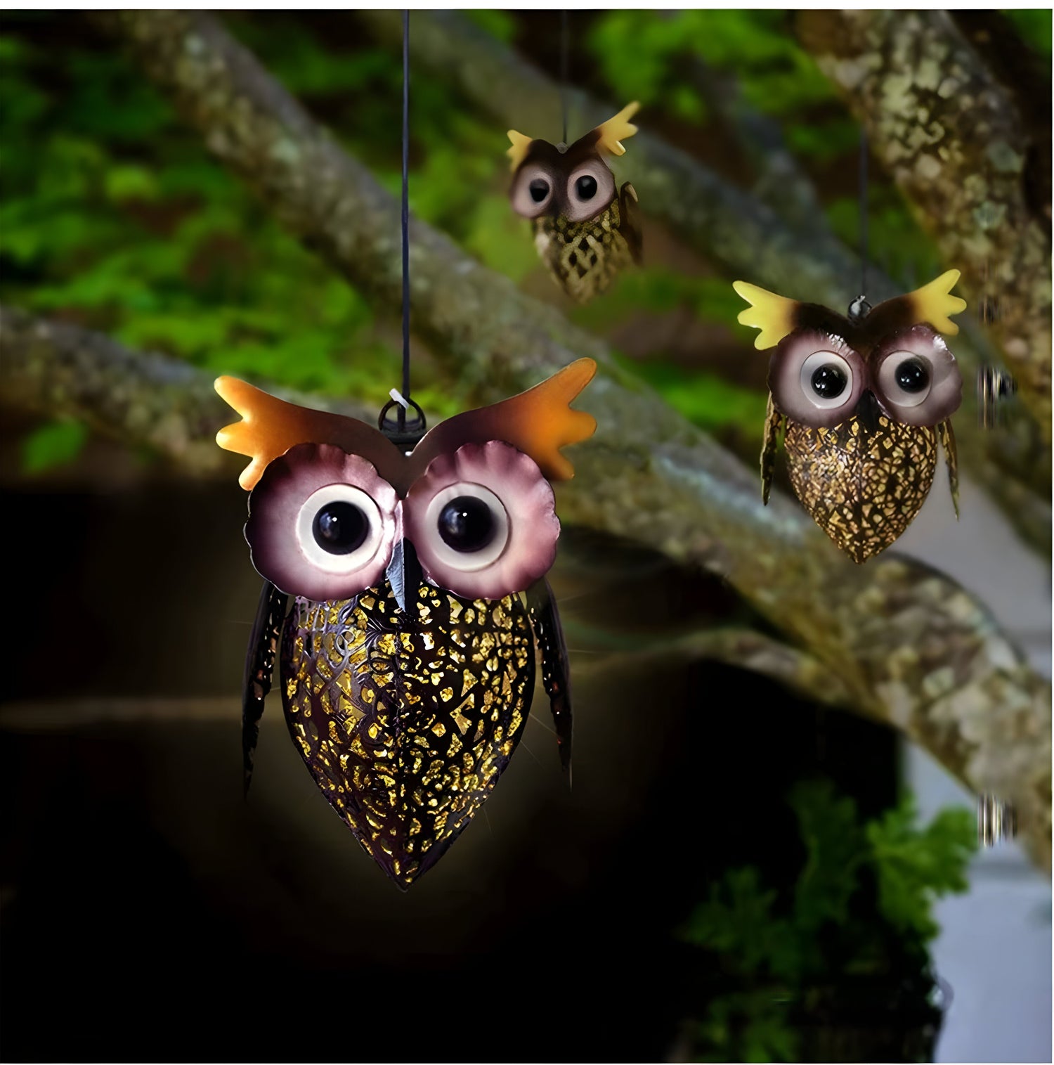 LumiOwl Light - Solcellsdriven Hängande Uggleljus