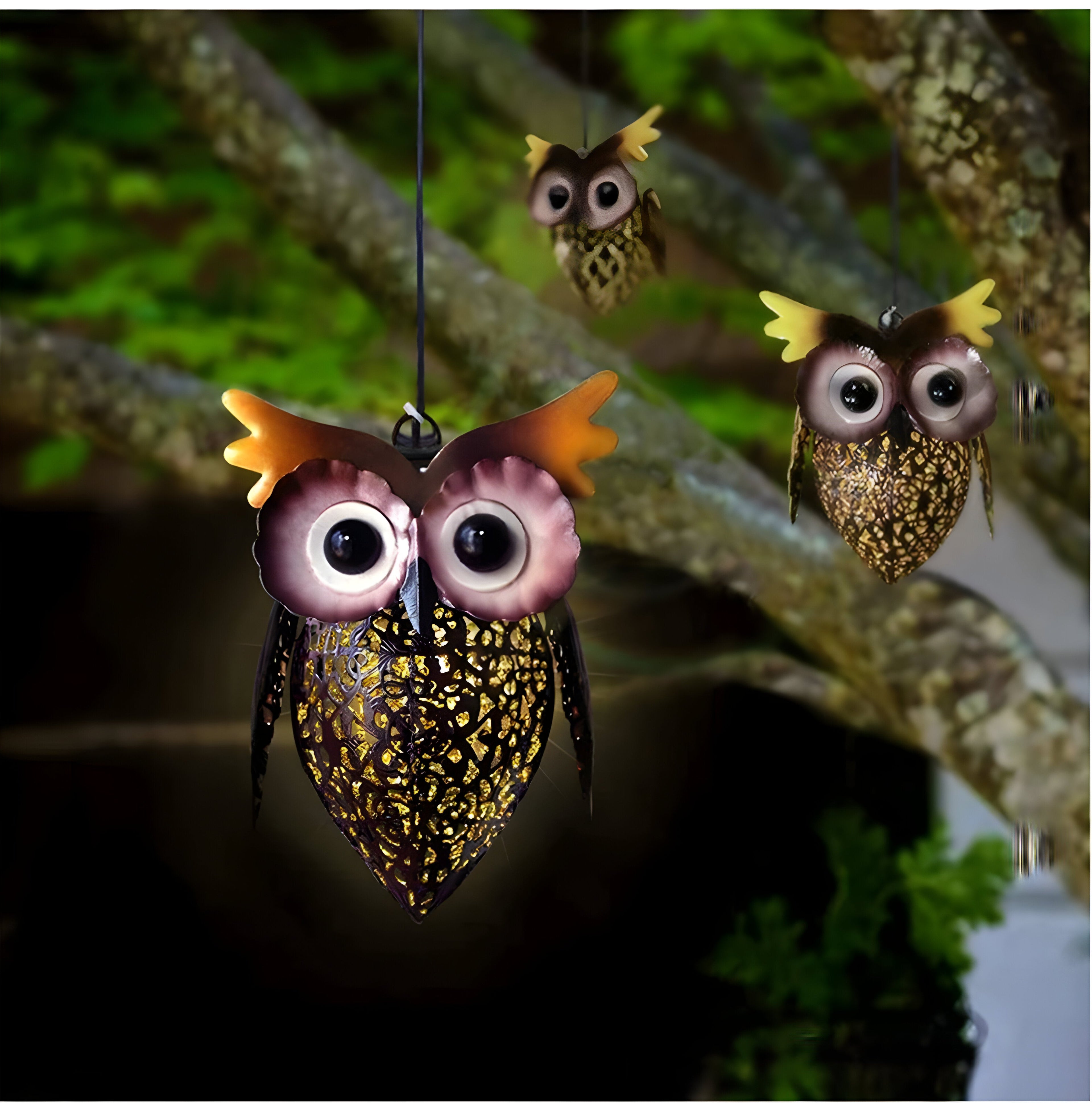 LumiOwl Light - Solcellsdriven Hängande Uggleljus
