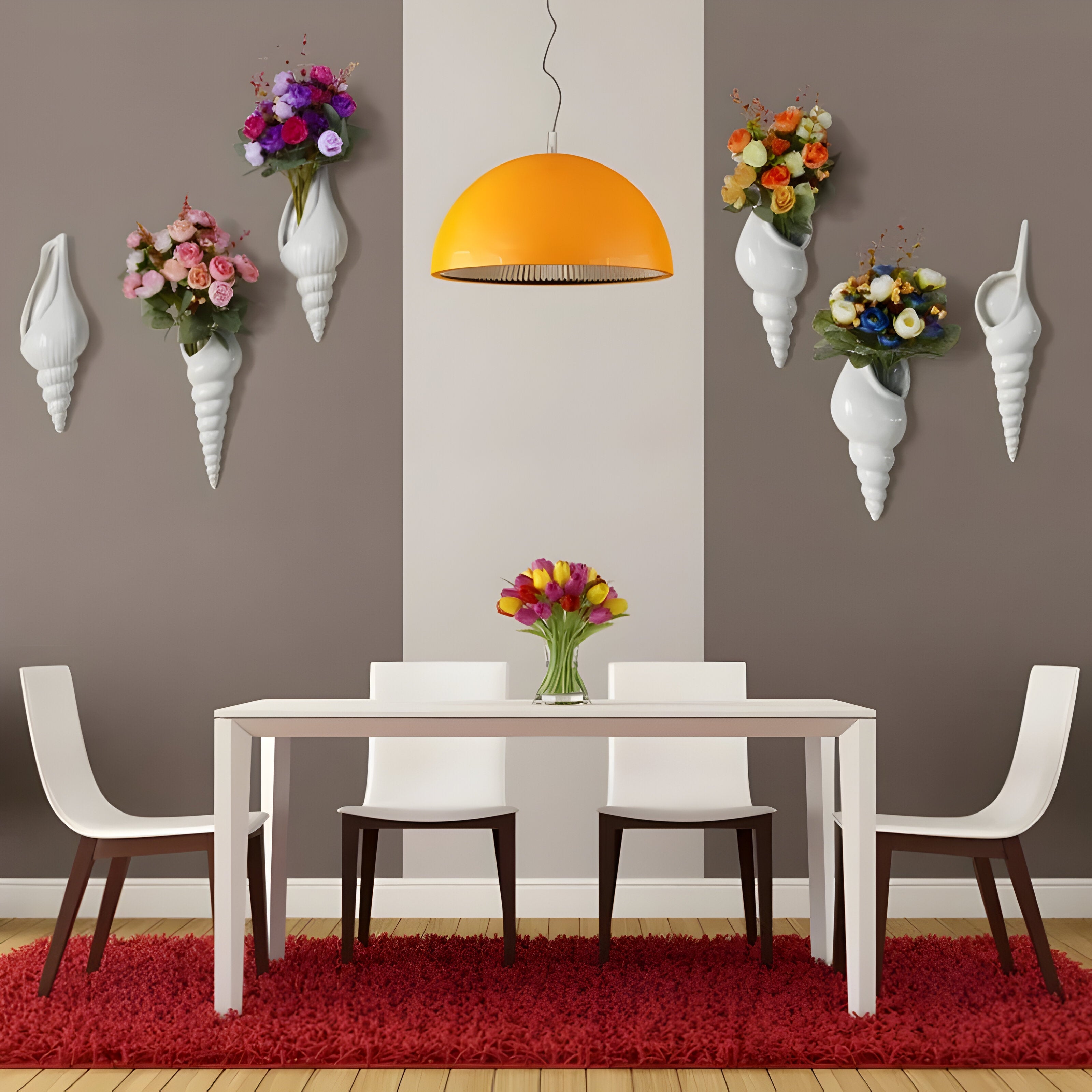 PearlShell Vas - Modern Vit Keramisk Snäcka Blomvas