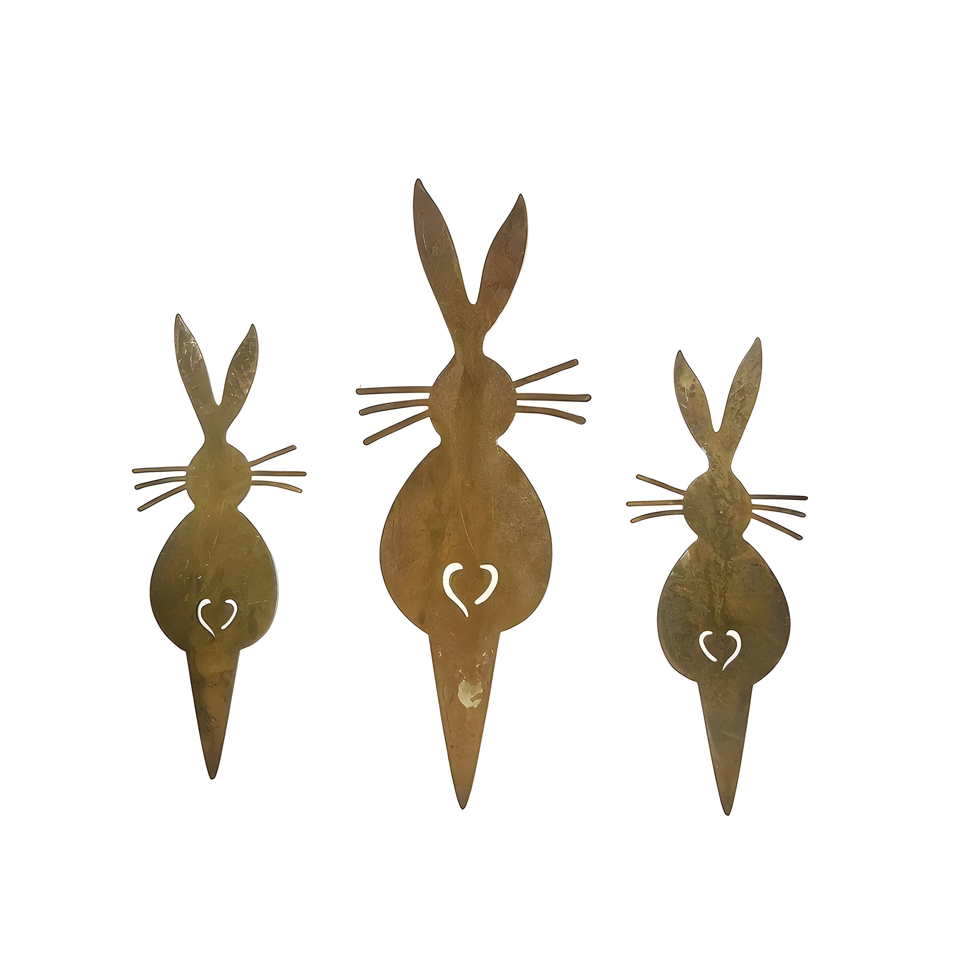 RustyRabbit Ornament – 3-delad rustik metallkanin trädgårdsdekoration