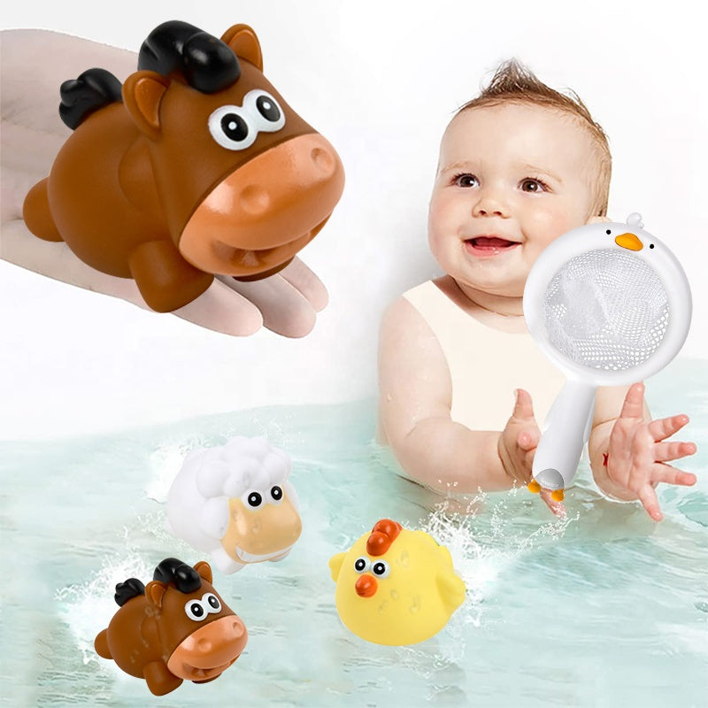 Självbelyst badleksak med nät