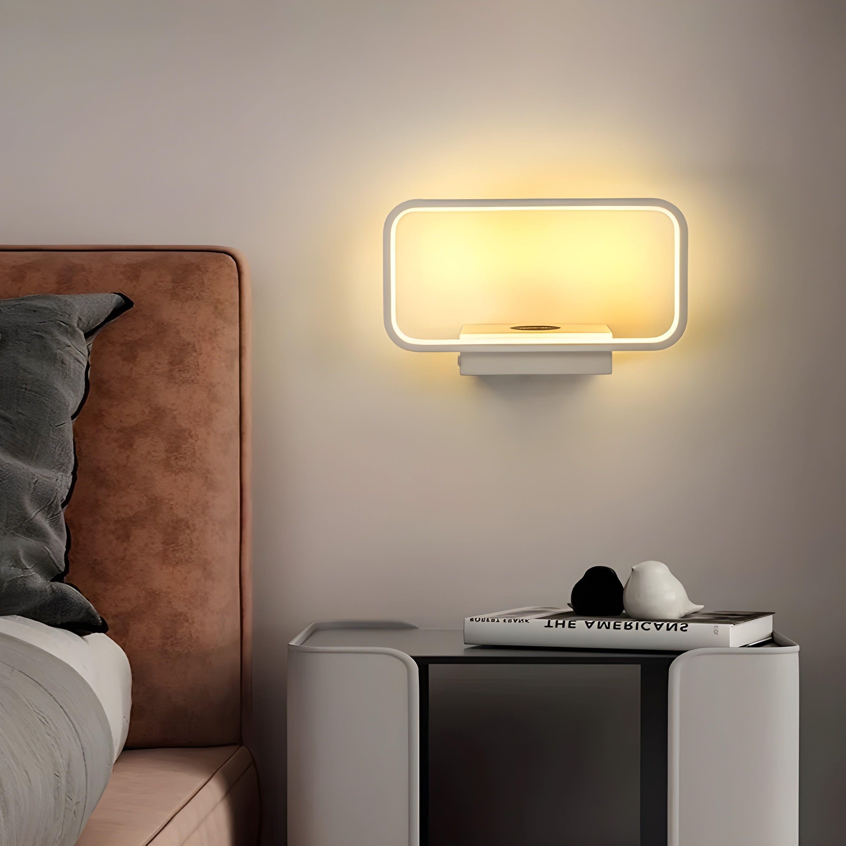 GloSwitch Ljus – Modern Trådlös USB-Laddning LED-Vägglampa för Inomhusbruk