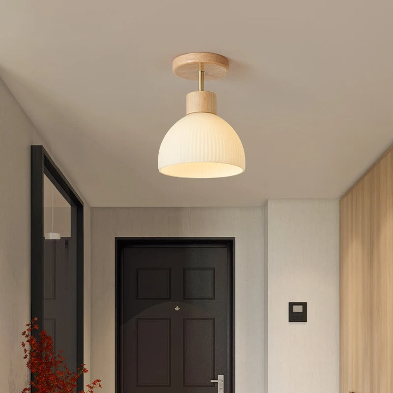 ZenWood - Nordisk Japansk Plafondlampa med Trädetaljer