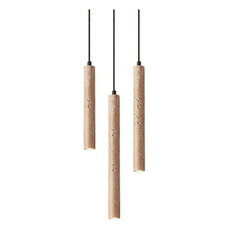 Radiance - Minimalist Lång Linje Travertin Wabi-Sabi Stil LED Kandelaber Ljus