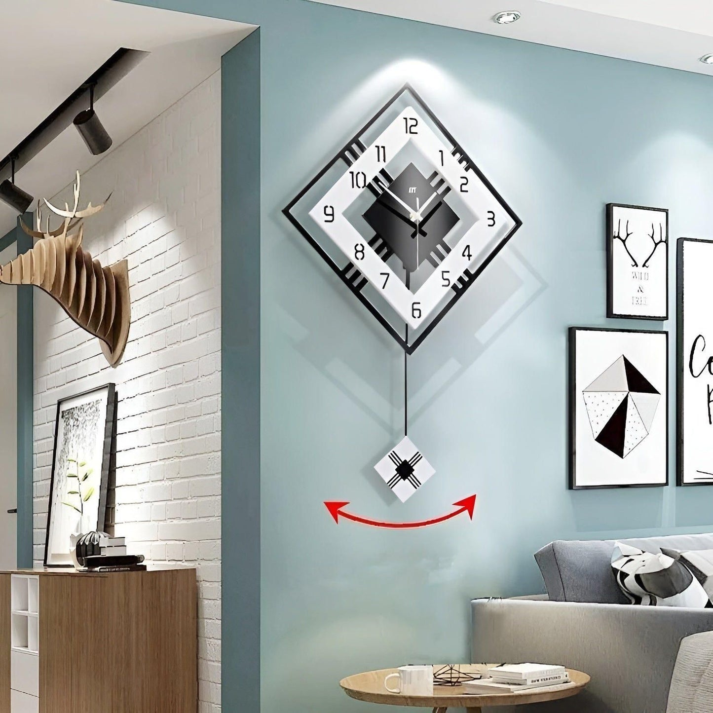 3DMinimalist Klocka - Minimalistisk Nordisk Fyrkantig Heminredning Väckarklocka