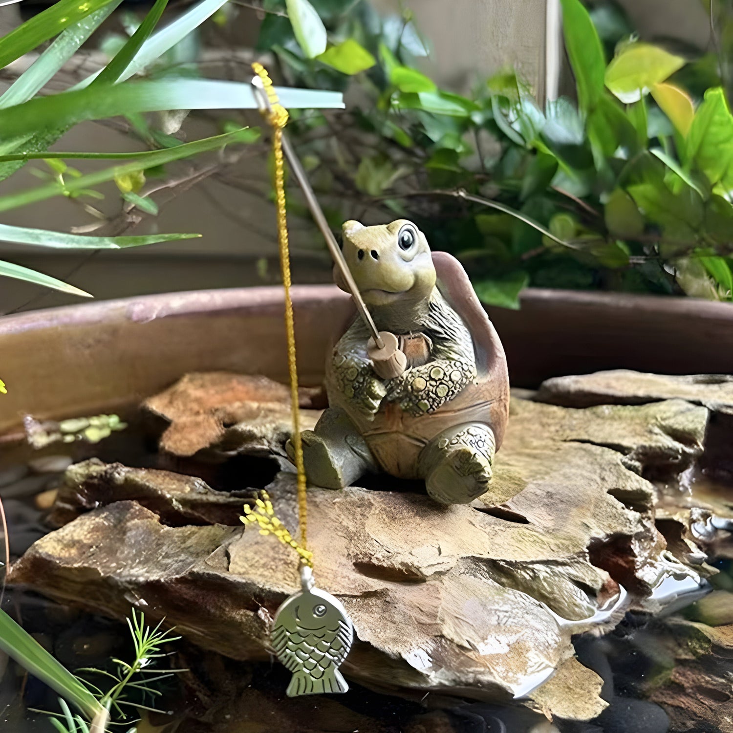TurtleTide Staty - Dekorativ Sköldpadda Trädgårdsstaty