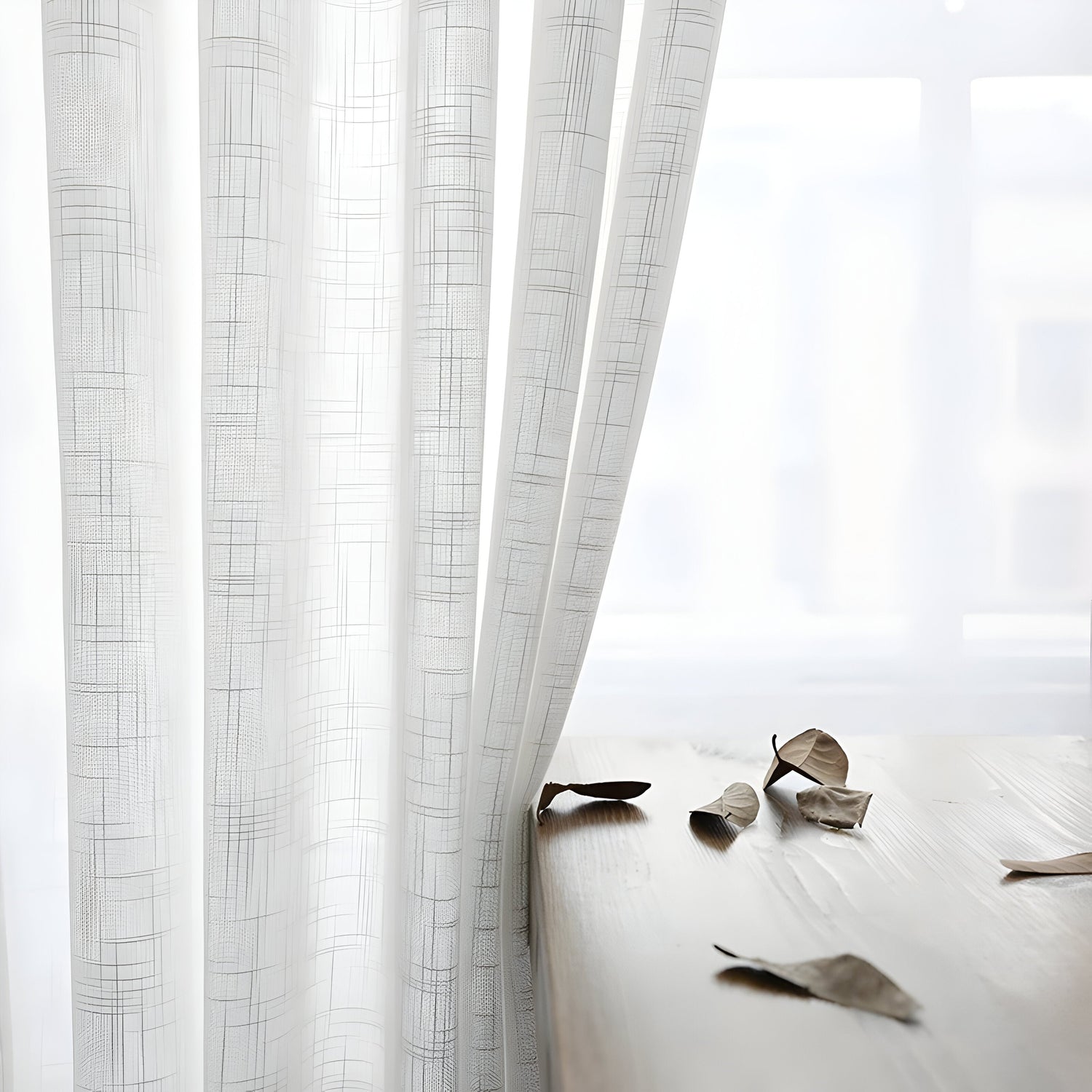 HikariVeil Gardiner - Japansk Stil Halvgenomskinliga Integritetsgardiner