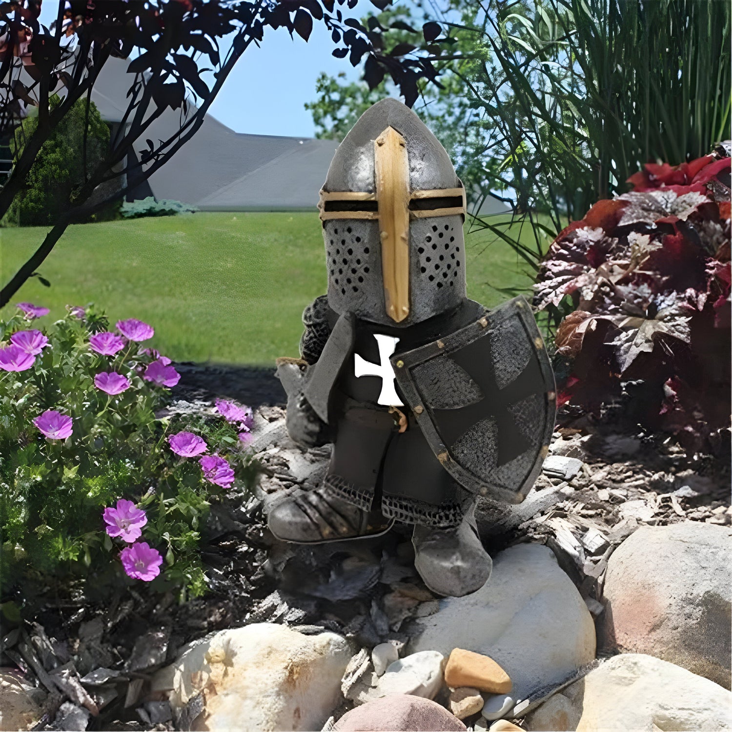 NobleKnight Staty - Miniatyr Riddare Trädgårdsstaty