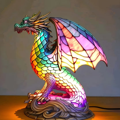 MythGlow – Bordsbelysning med djurmotiv, mjukt ljus och magisk design med drake eller elefant