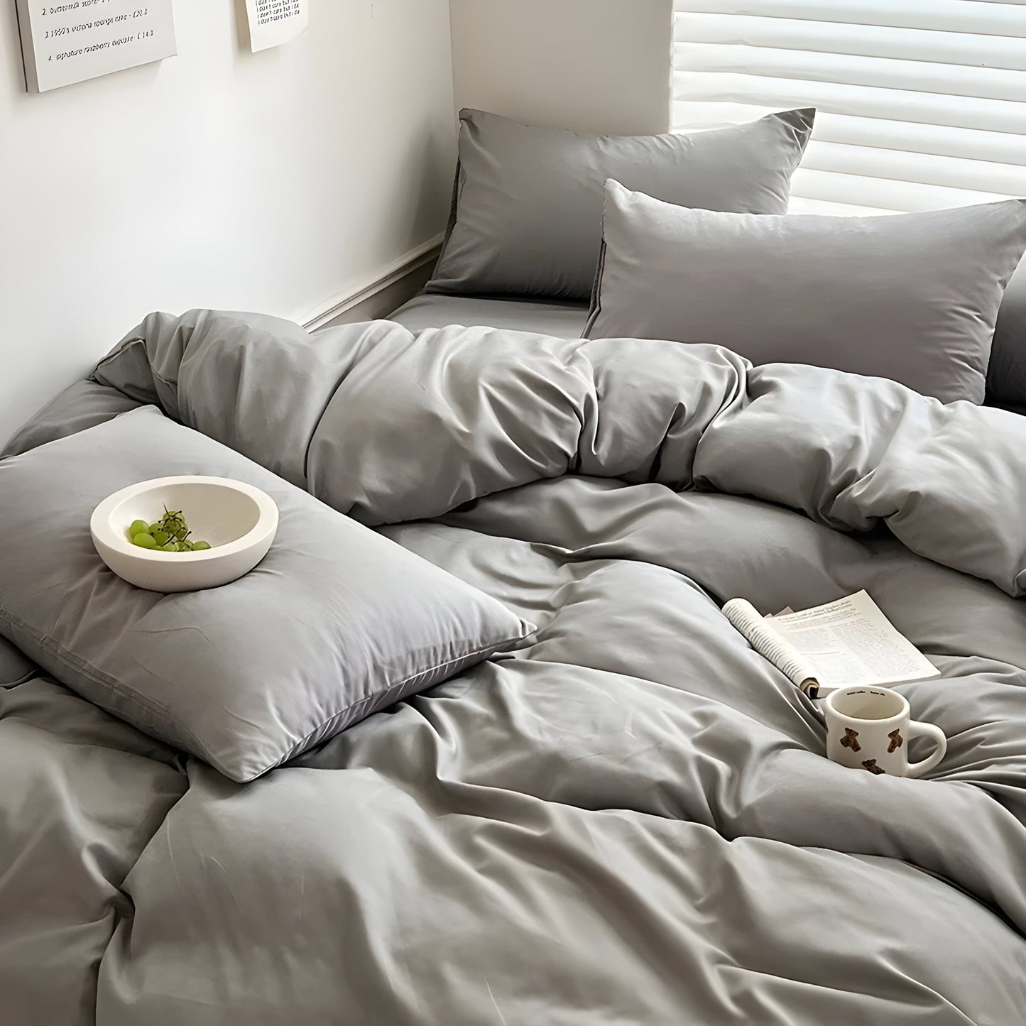 CloudHaven - Enfärgad bomull sängkläder set