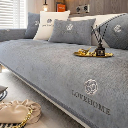 LuxeWrap Sofabeklädnad - Modern, Rutschskydd Sofakudsskydd