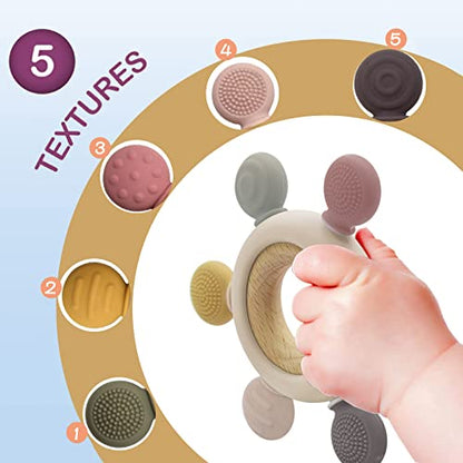 Baby Bit Toy Manufactured from Wood and Silicone