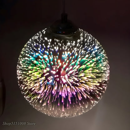 Pendellampa med fyrverkerieffekt – Dekorativ 3D-glödlampa för mysigt vardagsrum