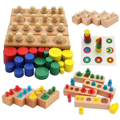 Montessori Trä Cylindrar Pussel