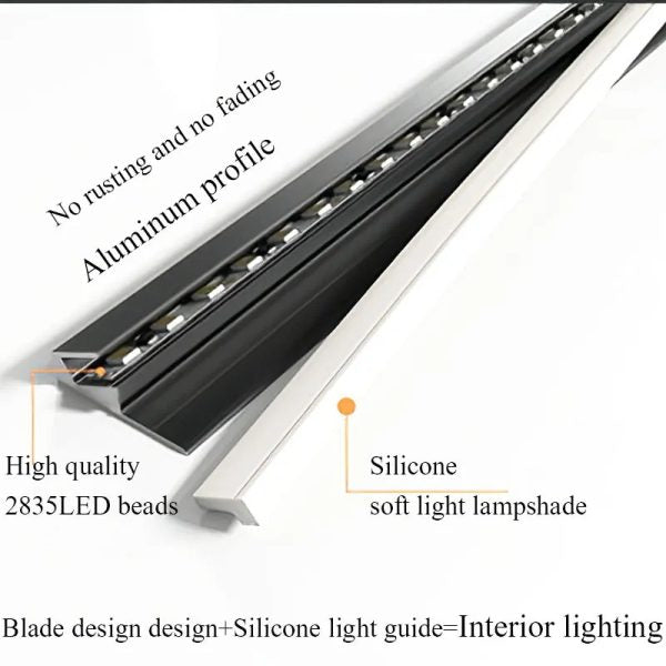 Luxora 45 Grad LED Under Cabinet Belysning Barer Osynliga Ultra Tunn Remmar