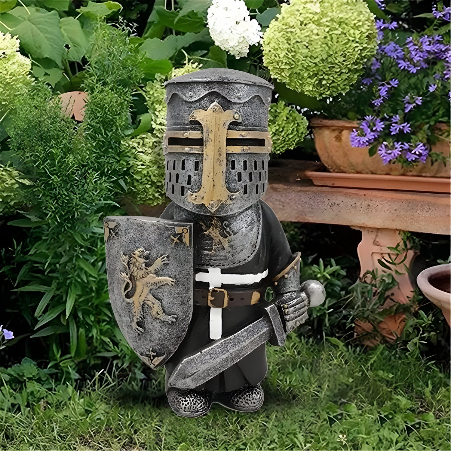 NobleKnight Staty - Miniatyr Riddare Trädgårdsstaty