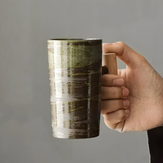 Carvallo – Japanskinspirerad jordfärgad mugg med handgjord look