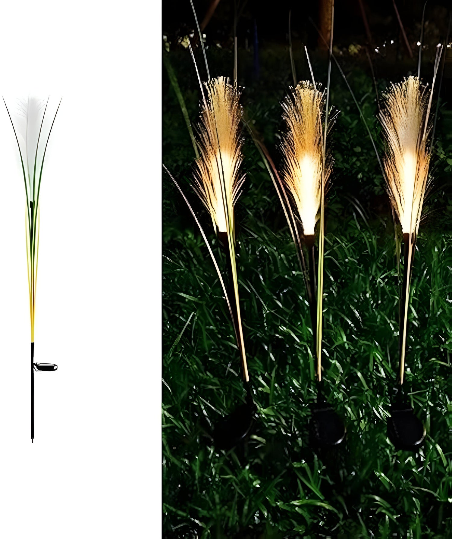 AuroraStalk Light – Solar fiber bulrush utomhuslampa