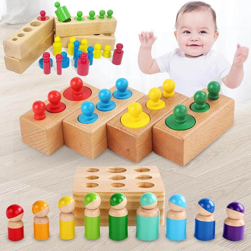Montessori Trä Cylindrar Pussel