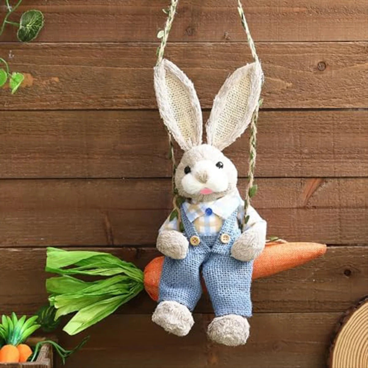 HoppyHaven Dekor – Påskhalmskanin Hängdekoration