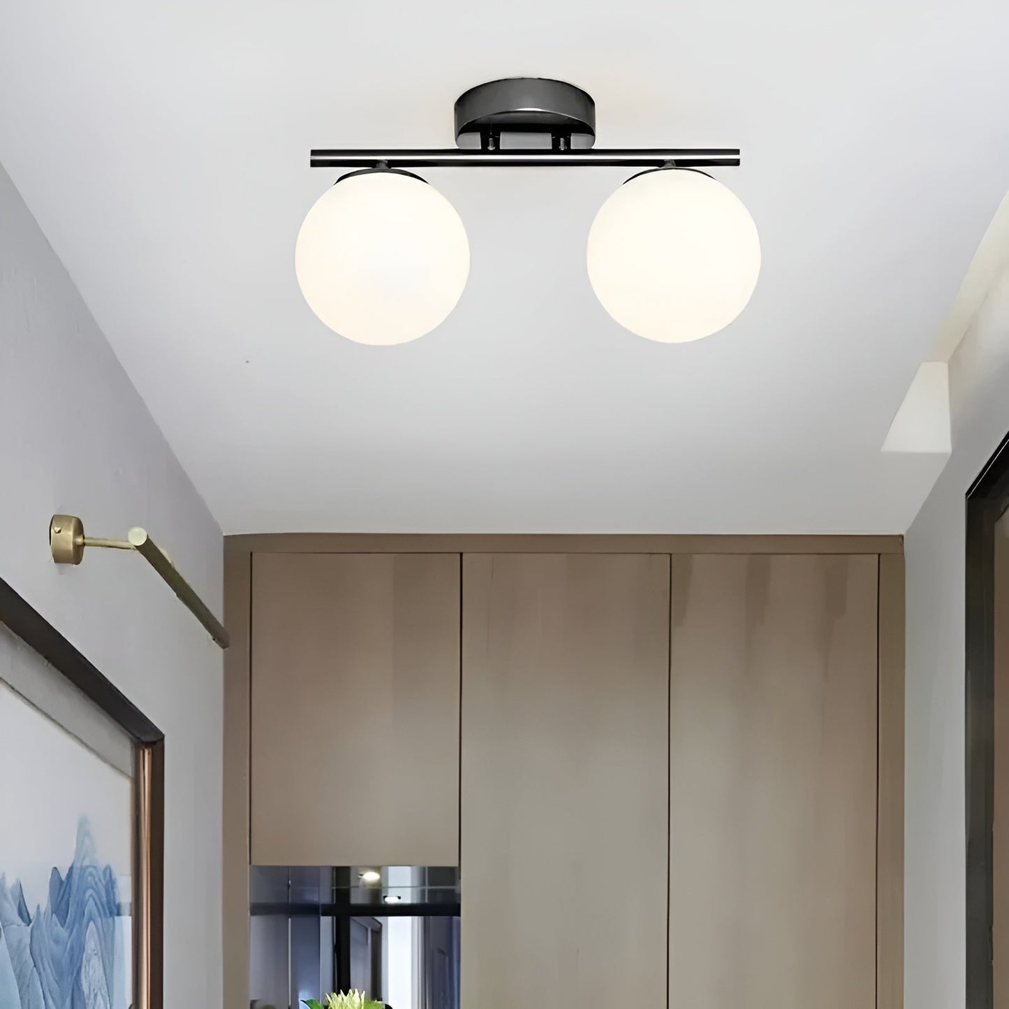 LED-taklampa i glas – Nordisk design | För vardagsrum & sovrum