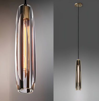 Kristallglas-hänglampa i koppar – Elegant för sovrum och vardagsrum