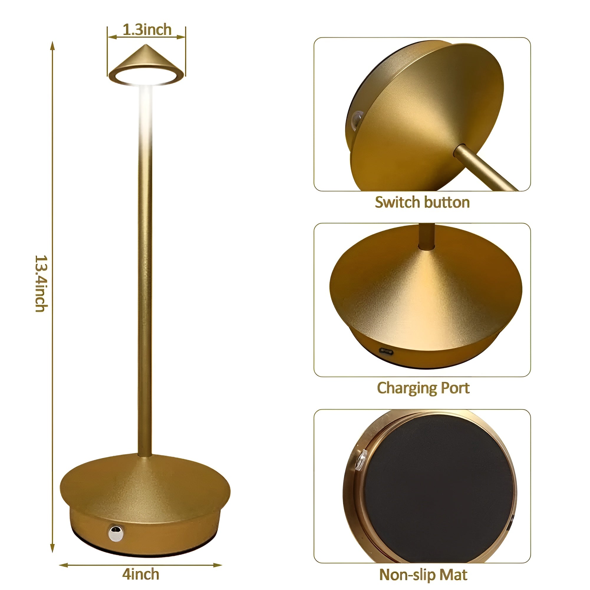 Bordslampa med USB Typ-C – Uppladdningsbar Ljus och Flexibel Belysning för Arbetsplats och Hem