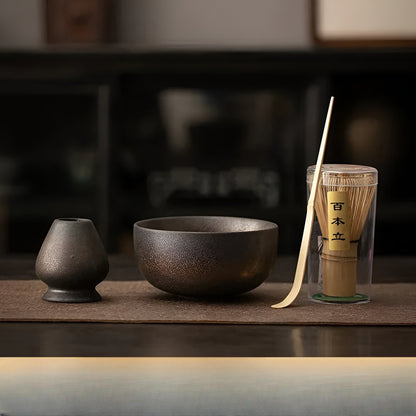 Matcha Te-set – 4-delar med bambuvisp | För traditionell teceremoni