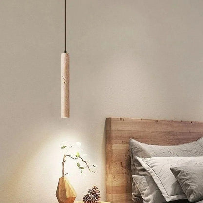 Radiance - Minimalist Lång Linje Travertin Wabi-Sabi Stil LED Kandelaber Ljus