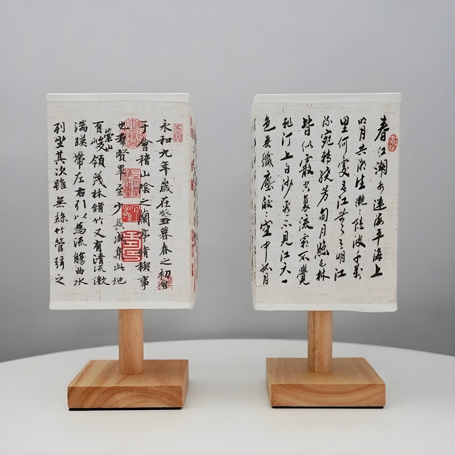 SerenityGlow Lampa - Modern Tyg LED Kinesisk Stil Bordslampa