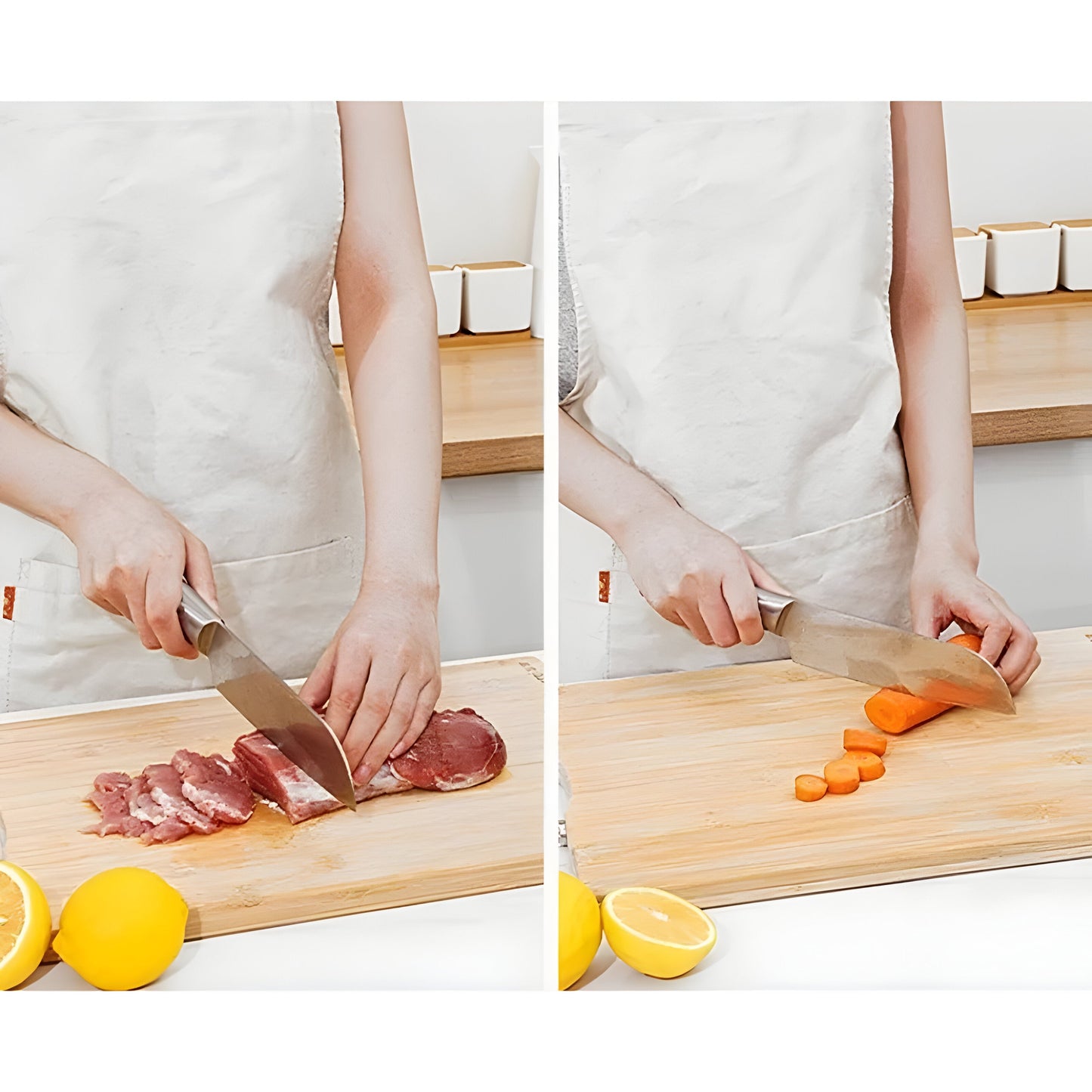 SliceNest Skärbräda – Naturlig Bambu Skärbräda med Handtag