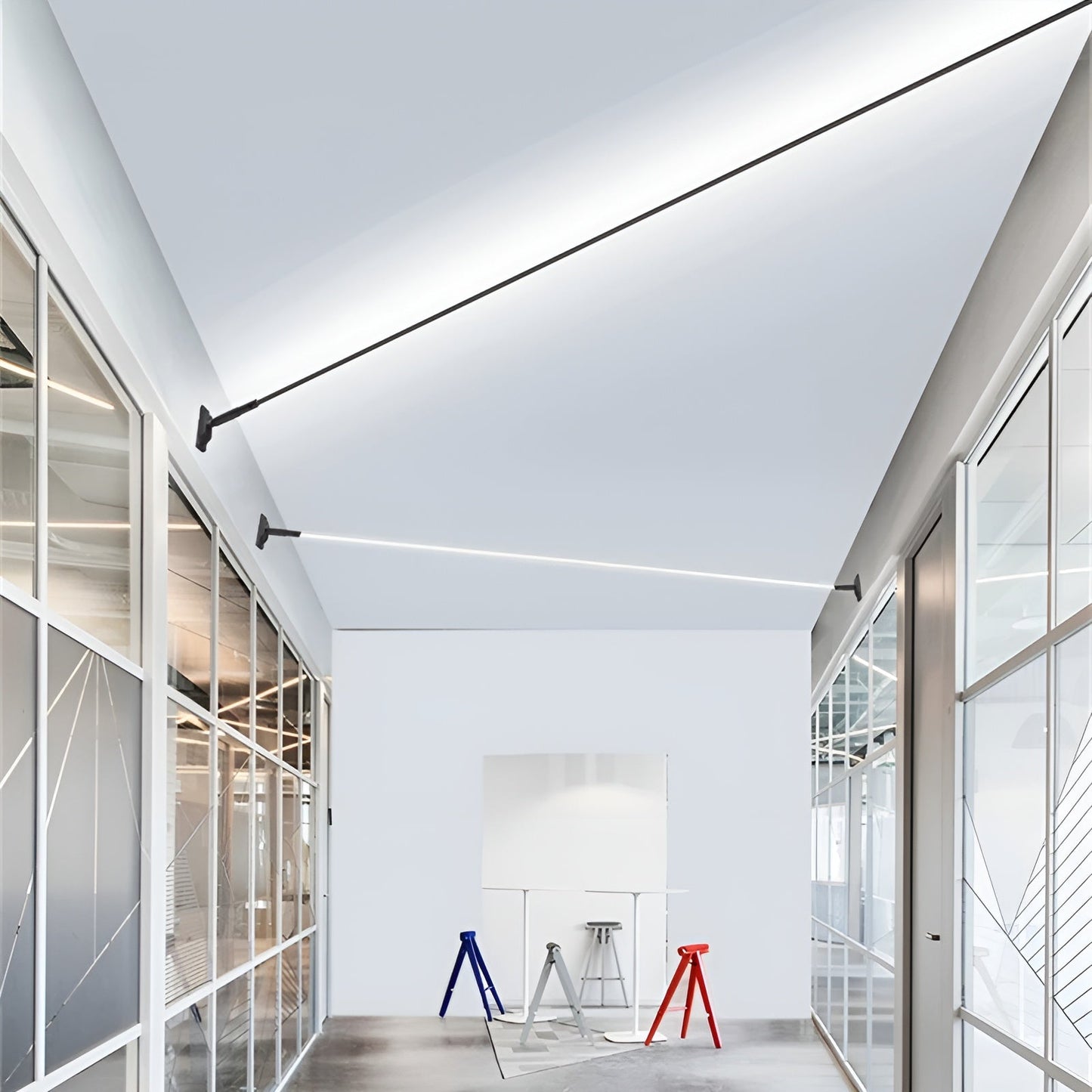 LED-vägglampa i linjärt design – Slank design i stål | För vardagsrum och sovrum