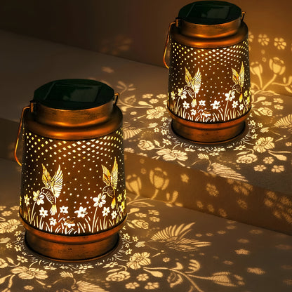 GlowWing Haven - Solar-Hummingbird-Garden Lantern