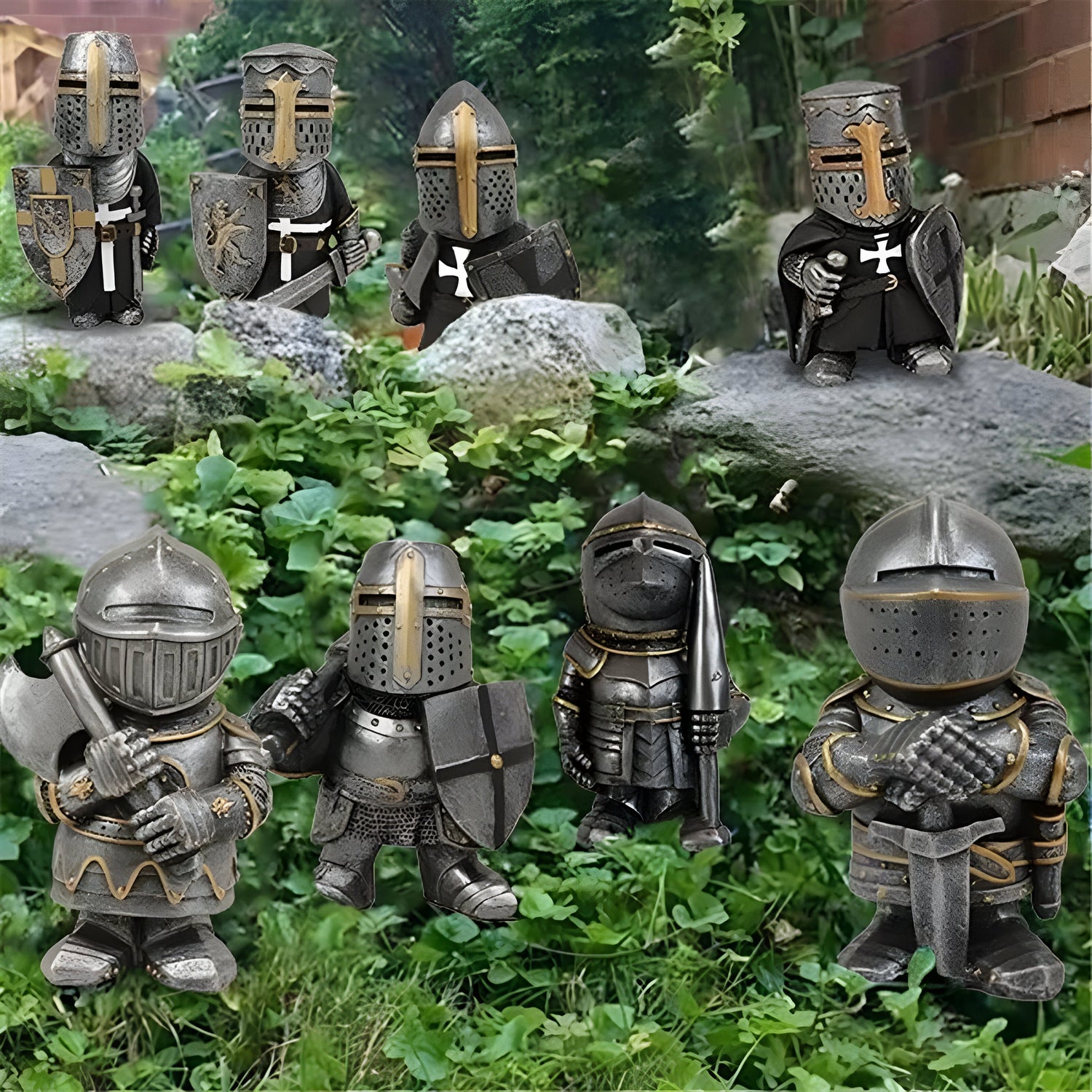 NobleKnight Staty - Miniatyr Riddare Trädgårdsstaty