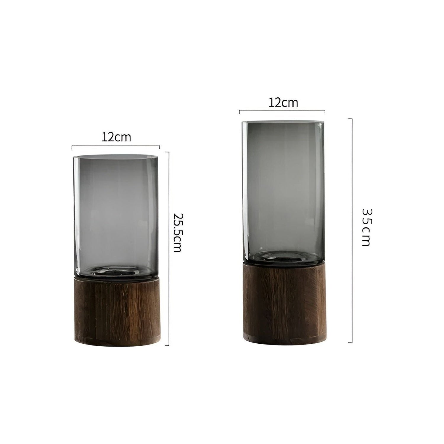 HydroGlass Vas - Europeiskt trä-transparent glas vas