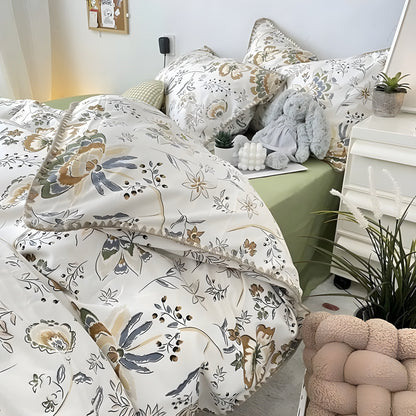 SoftBloom Sängkläder Set - Elegant sängkläder set tillverkat av bomull med blommönster
