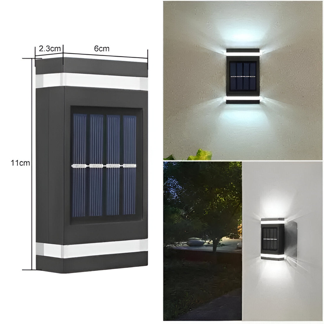 AuraSolar Light - Vattentät soldriven vägglampa