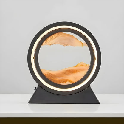 Sandbildslampa – LED-bordslampa med 3D sandmotiv | Avkopplande dekoration för vardagsrum och kontor