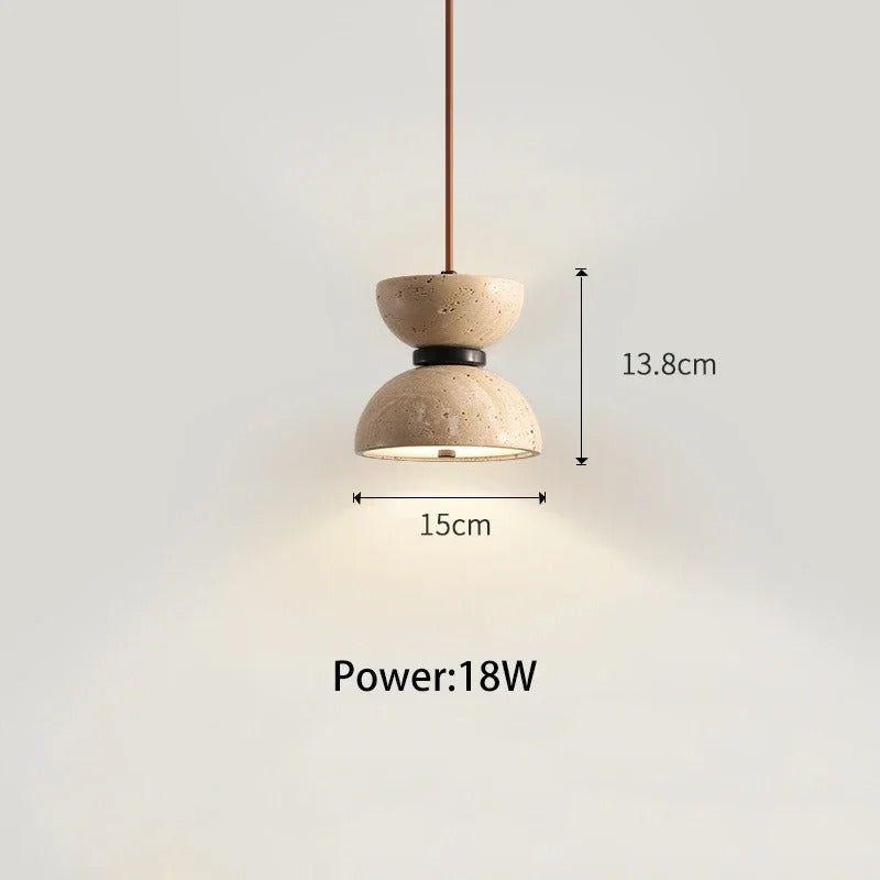 GlowZen Lampa - Rumsinredning Travertin LED Pendellampor - Wabi Sabi