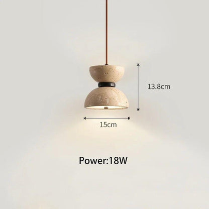 GlowZen Lampa - Rumsinredning Travertin LED Pendellampor - Wabi Sabi