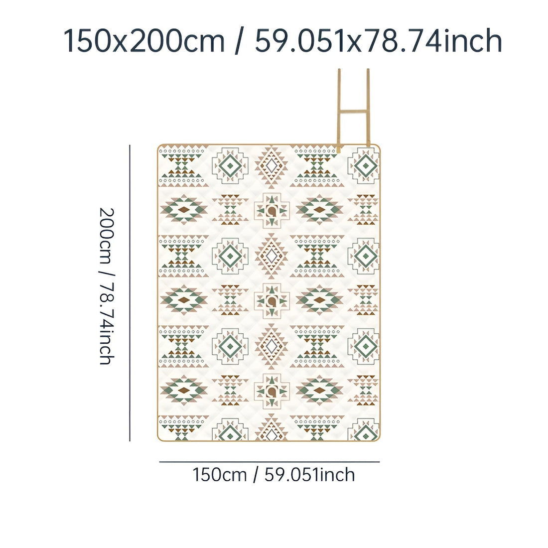 Picknickfilt med rutigt mönster – Vattentålig &amp; Fällbar | Idealisk för Park, Strand &amp; Camping